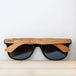 Bamboo wood classic style sunglasses with black polarized