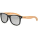 Bamboo wood classic style sunglasses with silver mirrored polarized lenses - Nexellus