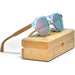 Bamboo wood panto sunglasses with clear transparent frame