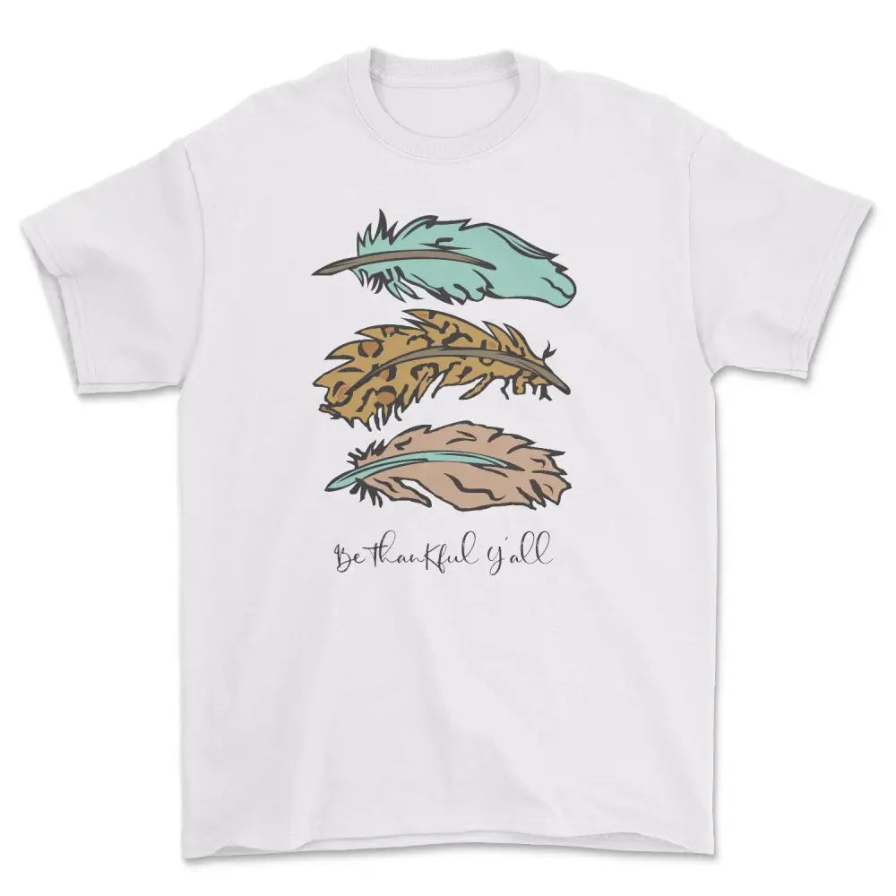 Be thankful feathers tee - Large