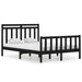 Bed frame black solid wood 140x190 cm Nexellus