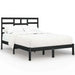 Bed frame black solid wood 140x200 cm Nexellus