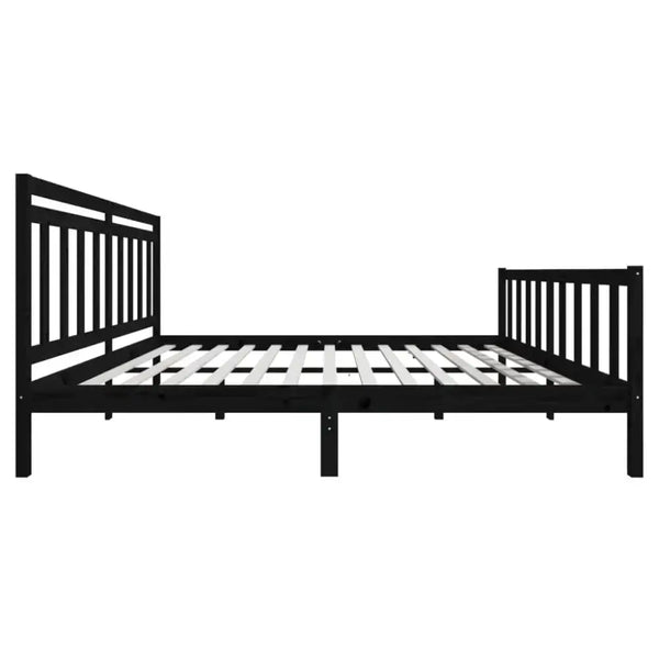 Bed frame black solid wood 200x200 cm Nexellus