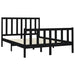 Bed frame black solid wood pine 140x190 cm Nexellus