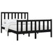 Bed frame black solid wood pine 140x190 cm Nexellus