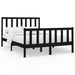 Bed frame black solid wood pine 140x190 cm Nexellus