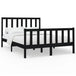 Bed frame black solid wood pine 140x190 cm Nexellus