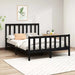 Bed frame black solid wood pine 140x190 cm Nexellus