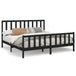 Bed frame black solid wood pine 200x200 cm Nexellus