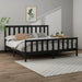 Bed frame black solid wood pine 200x200 cm Nexellus