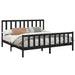 Bed frame black solid wood pine 200x200 cm Nexellus