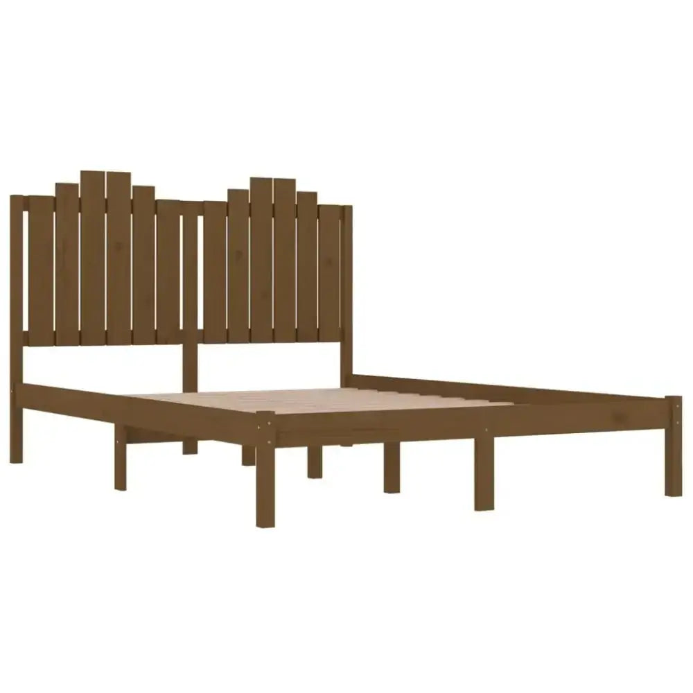 Bed frame honey brown solid wood pine 120x200 cm Nexellus