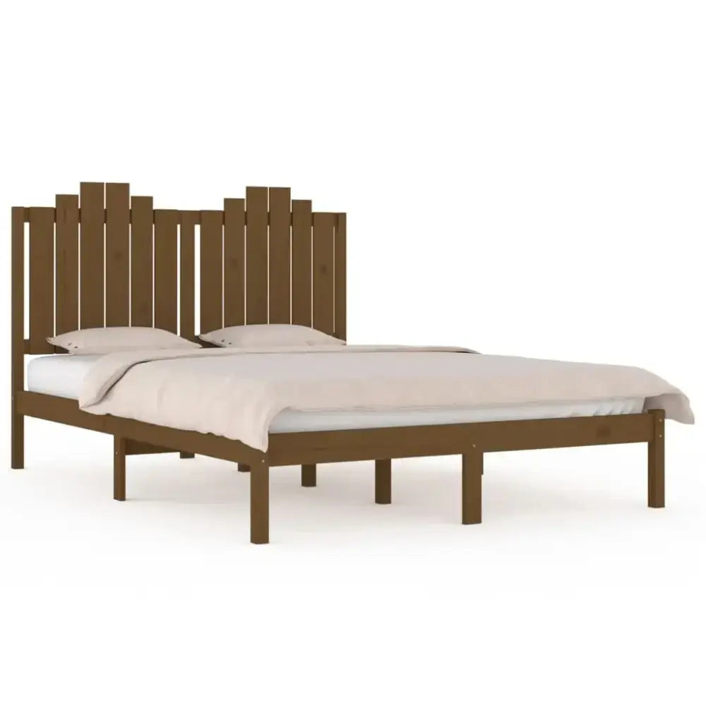 Bed frame honey brown solid wood pine 120x200 cm Nexellus