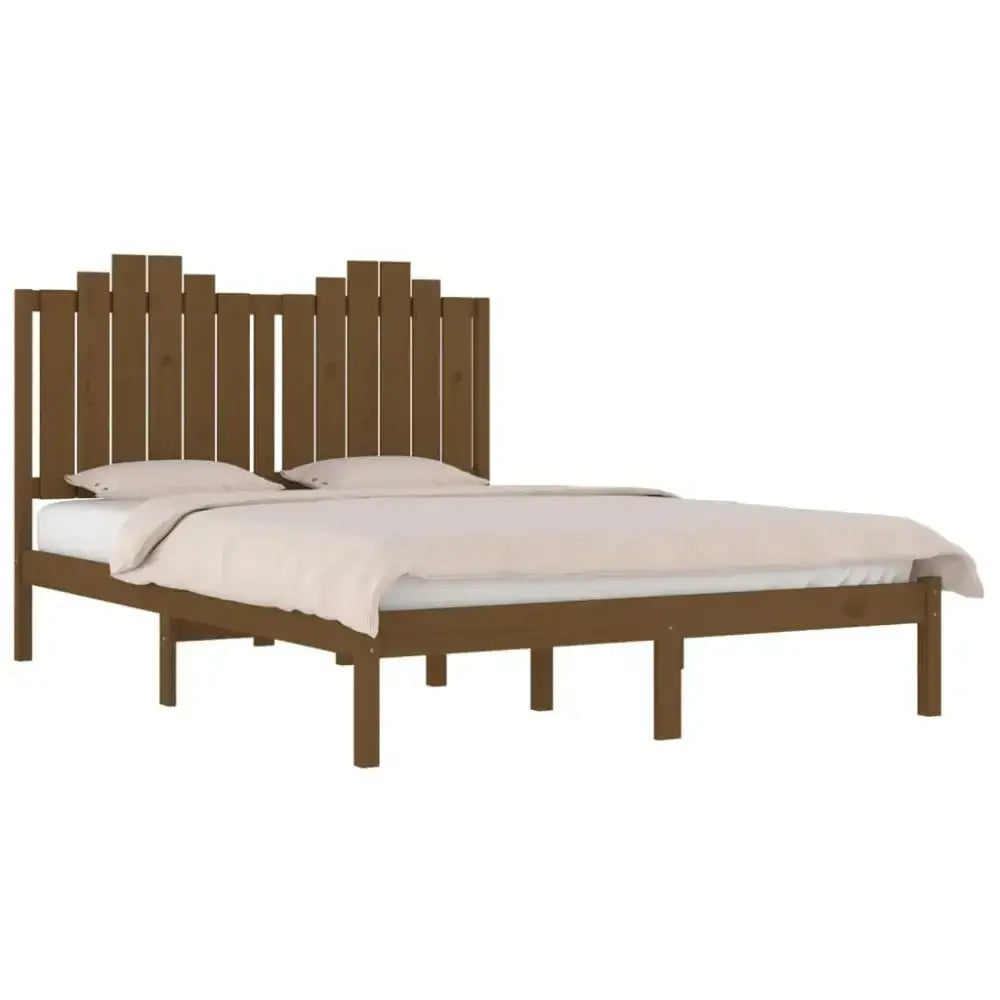 Bed frame honey brown solid wood pine 120x200 cm Nexellus