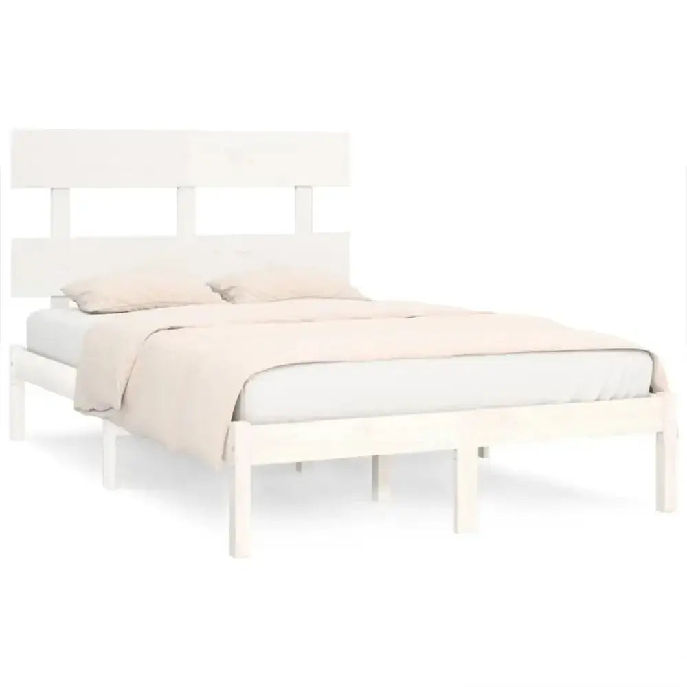 Bed frame white solid wood 120x200 cm Nexellus