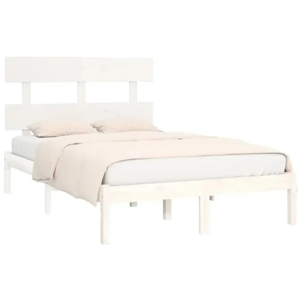 Bed frame white solid wood 120x200 cm Nexellus