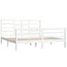 Bed frame white solid wood 180x200 cm 6ft super king Nexellus