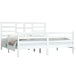 Bed frame white solid wood 180x200 cm 6ft super king Nexellus