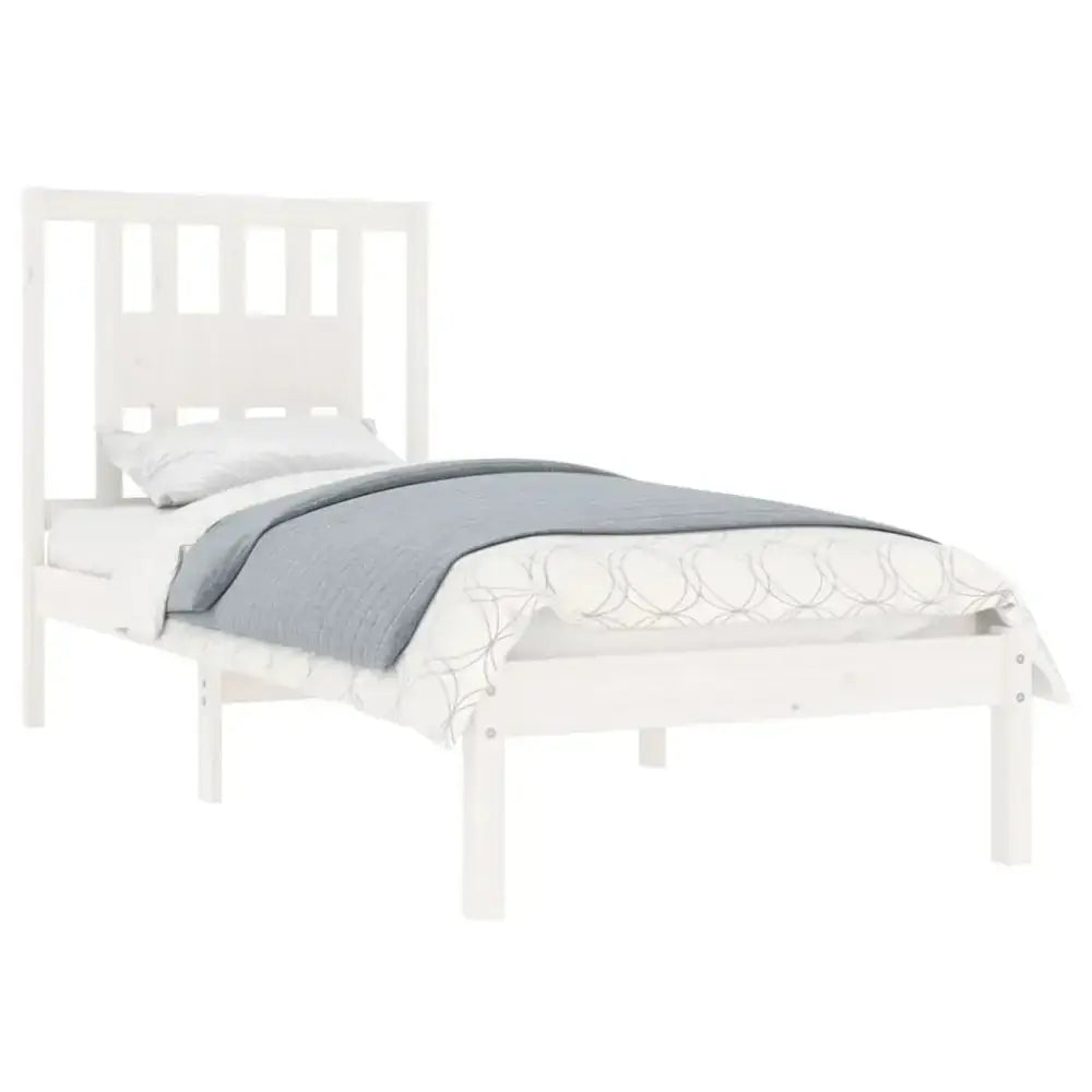 Bed frame white solid wood pine 90x200 cm Nexellus