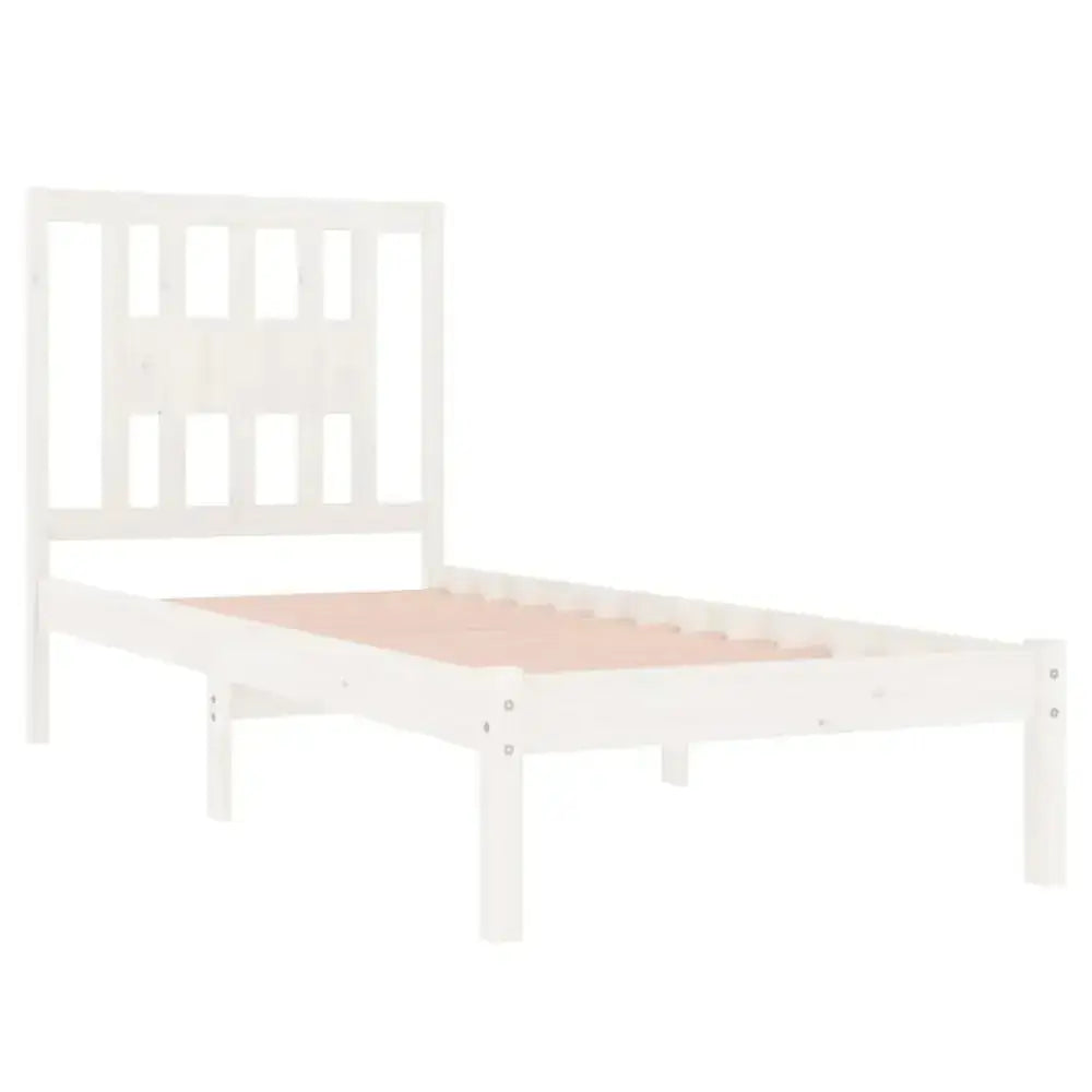 Bed frame white solid wood pine 90x200 cm Nexellus