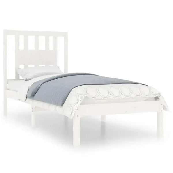 Bed frame white solid wood pine 90x200 cm Nexellus