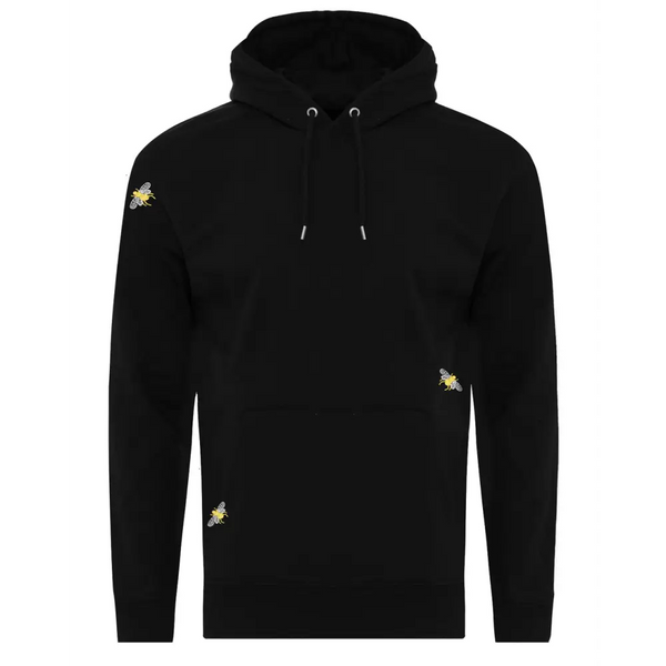 Bee Embroidered Hoodie Black Men - Nexellus