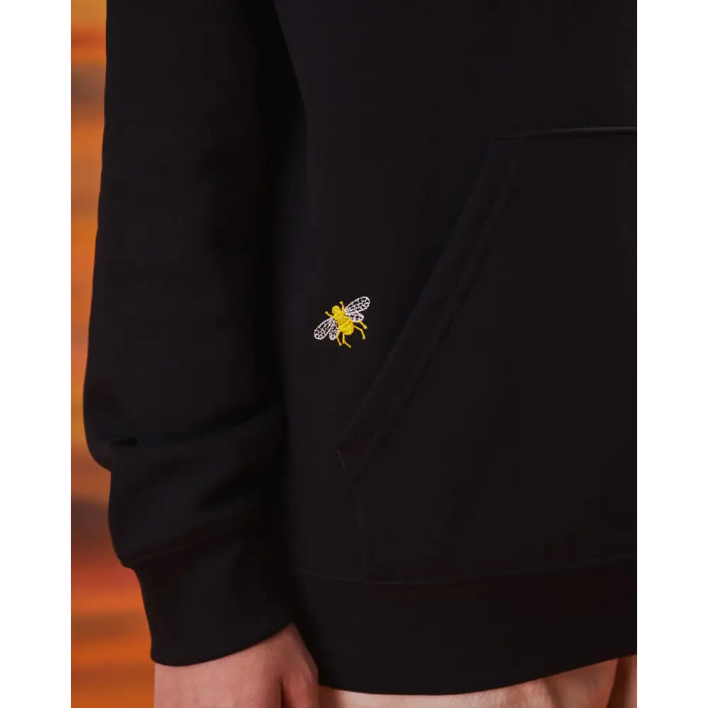 Bee Embroidered Hoodie Black Men - Nexellus