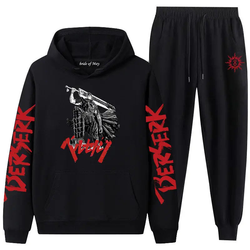 Berserk Sword Wind Legend Couples Hooded Sweatshirt and Leggings Suit Two-Piece Set for Men and Women - Nexellus