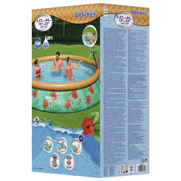 Bestway Fast Set Inflatable Paradise Palms Pool Set 457x84 cm Nexellus