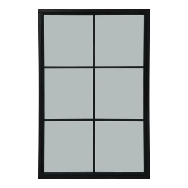 Black wood xl window mirror - Wall Mirrors