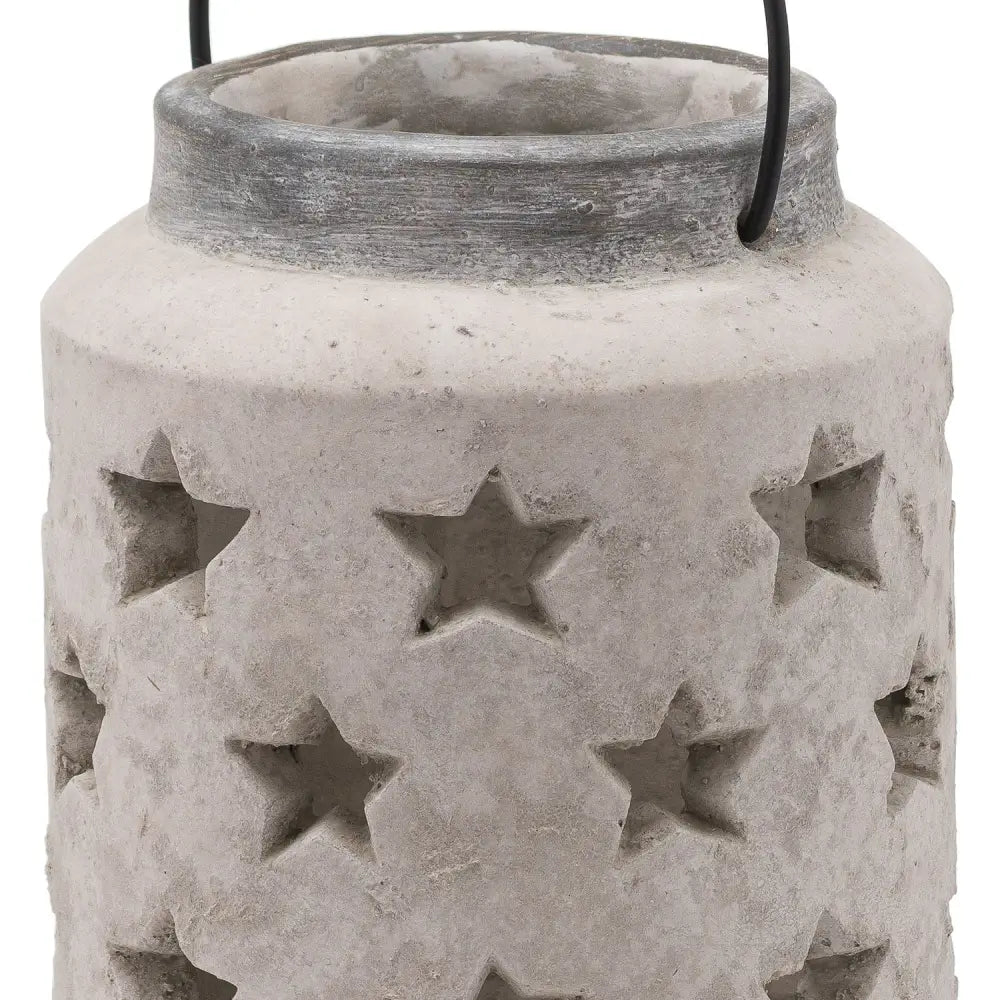 Bloomville large stone star lantern - Christmas Candles &