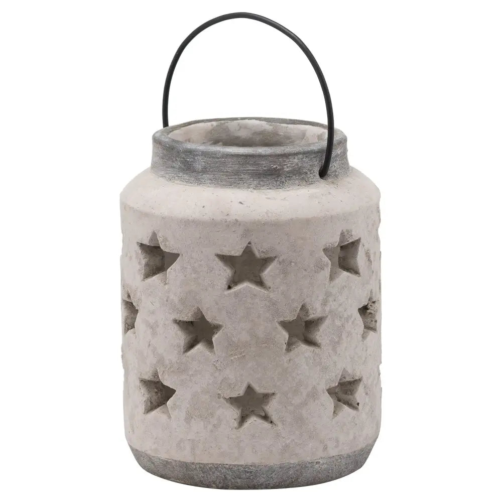 Bloomville large stone star lantern - Christmas Candles &