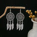 Boho dream catcher feather tassel earrings Nexellus