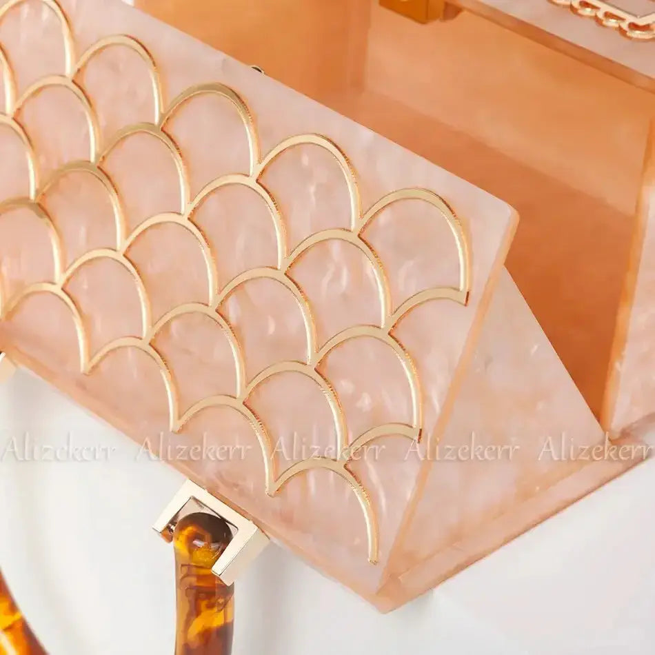 Box evening clutch bags women luxury designer acrylic handle house Nexellus