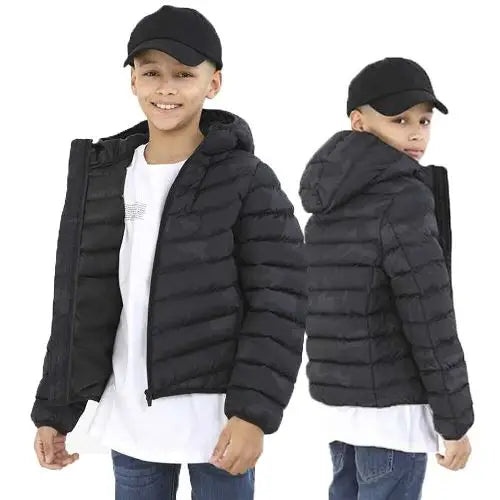 Boys brave soul grant padded school jacket - Black / 7-8