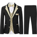 Boys Slim Fit Suits 5 Pieces Set Kids Blazer Vest Pants Shirt Bowtie Jacket With Gold Rims Nexellus