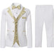 Boys Slim Fit Suits 5 Pieces Set Kids Blazer Vest Pants Shirt Bowtie Jacket With Gold Rims Nexellus