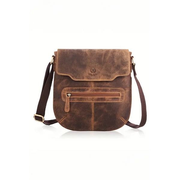 Brown - natural leather bag model 191537 galanter - Natural