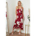 Cami wrap midi dress in red floral print