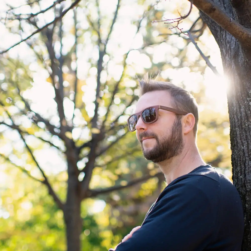 Canadian multi layer brown maple wood sunglasses