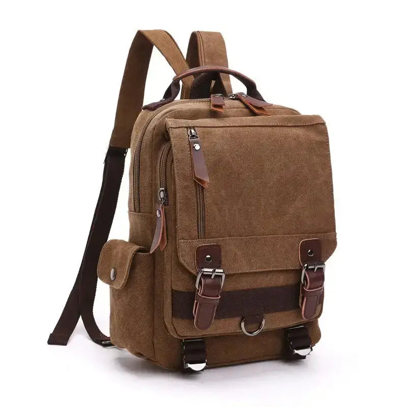 Canvas backpack men travel back pack multifunctional shoulder bag for Nexellus