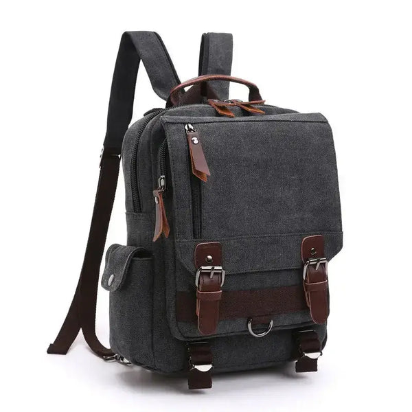 Canvas backpack men travel back pack multifunctional shoulder bag for Nexellus