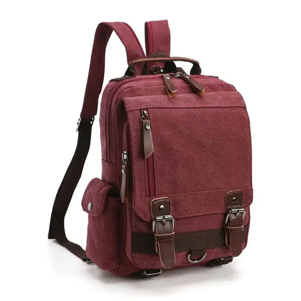 Canvas backpack men travel back pack multifunctional shoulder bag for Nexellus