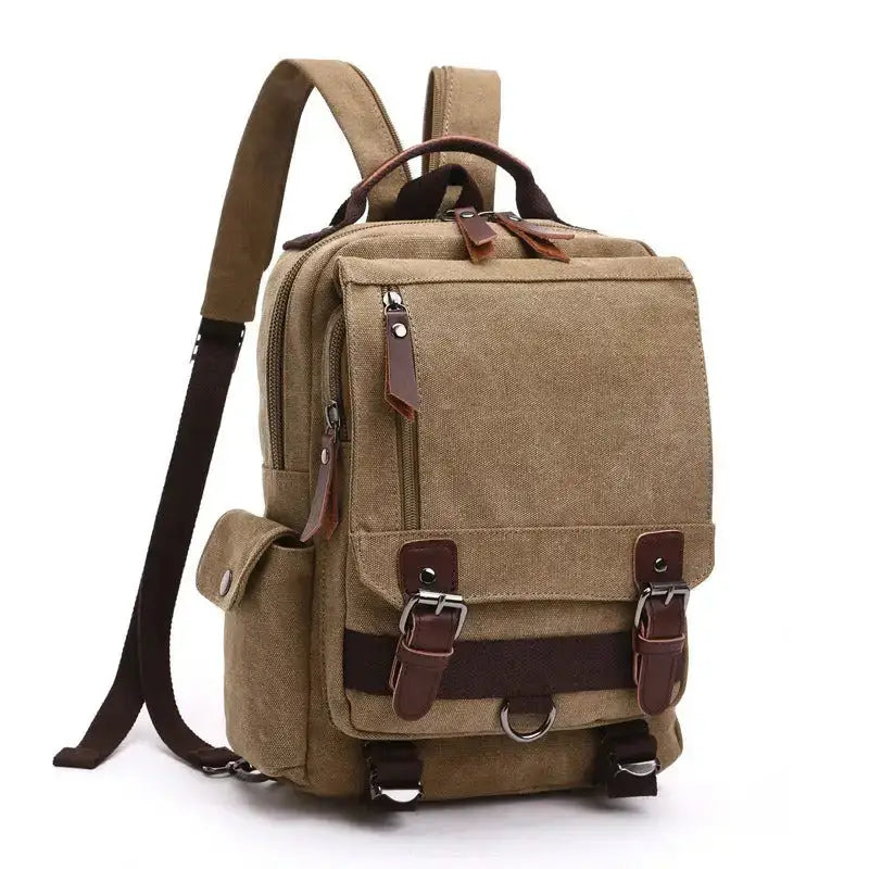 Canvas backpack men travel back pack multifunctional shoulder bag for Nexellus