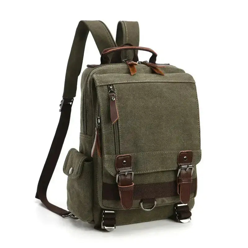 Canvas backpack men travel back pack multifunctional shoulder bag for Nexellus