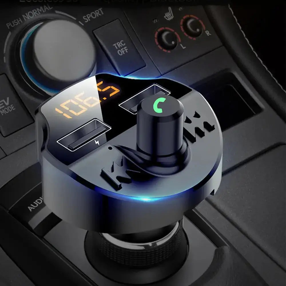 Car fm transmitter bluetooth 5.0 car mp3 player modulator adapter Nexellus