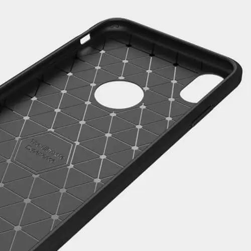 Carbon fibre brushed tpu black case - for iphone xs max