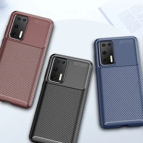 Carbon fibre tpu black case - for huawei p40