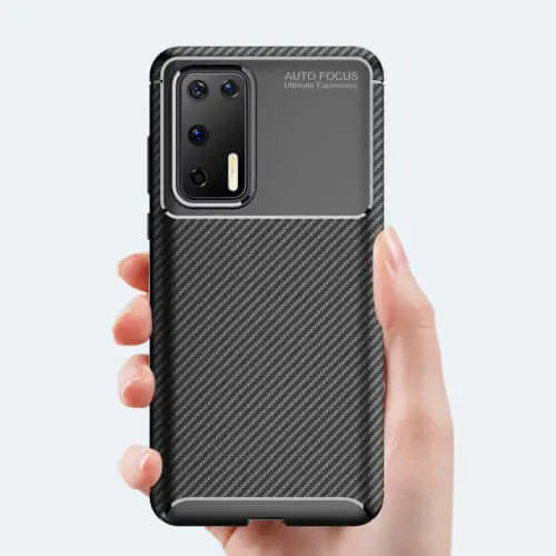 Carbon fibre tpu black case - for huawei p40