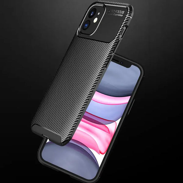 Carbon fibre tpu black case - for iphone 12 mini